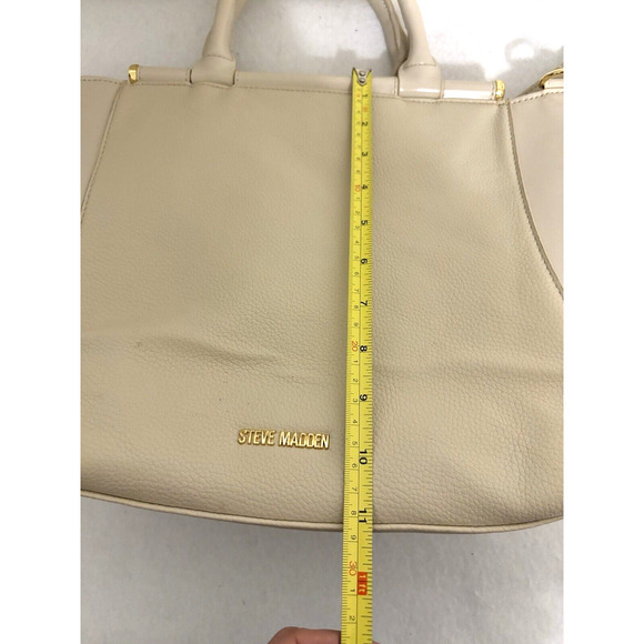 Steve Madden Faux Leather‎ Tote Bag Beige Crossbody Convertible - Picture 10 of 11